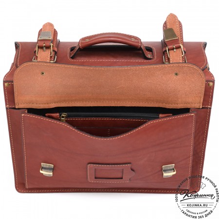 Кожаный портфель-кофр  "Универсал"  (коньяк)